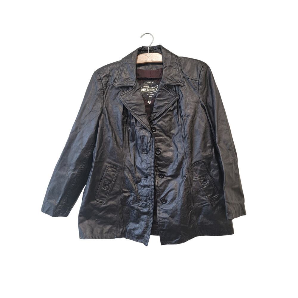 The Tannery by Montgomery Ward Black Leather Jacket - Picture 1 of 10